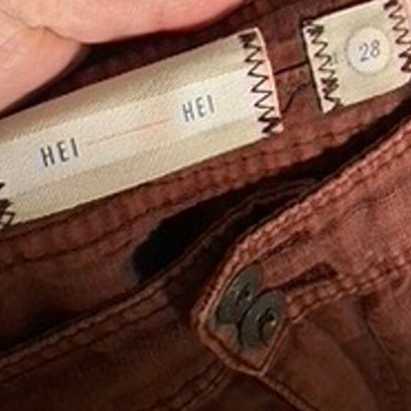 Anthropologie Hei Hei Embroidered Crochet Linen Cropped Marlena Trousers Pants - Picture 5 of 10